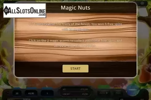 Magic Nuts intro screen. Fairytale Forest Quik from Oryx