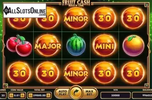 Game Screen. Fruit Cash Hold n'Link from NetGame