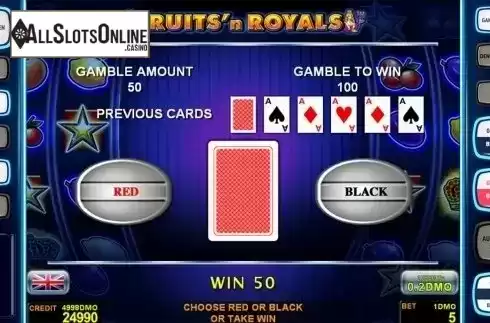 Gamble game . Fruits'n Royals Deluxe from Novomatic