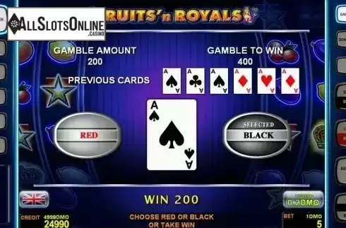 Gamble game 2. Fruits'n Royals Deluxe from Novomatic