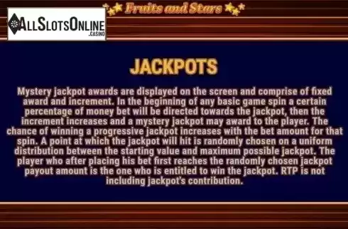 Jackpots. Fruits and Stars (Fazi) from Fazi