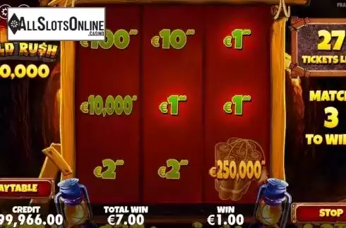 Win Screen 2. Gold Rush Scratchcard from Pragmatic Play