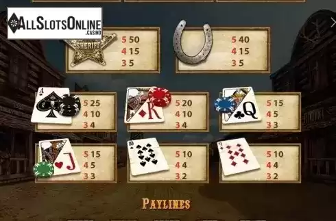 Paytable 2. Heart of the Frontier from Playtech