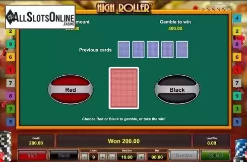 Gamble game . High Roller (Novomatic) from Novomatic