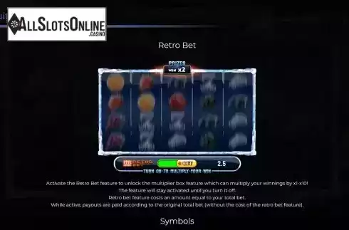 Retro bet feature screen