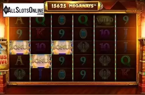 Free spins win screen. Legacy of Ra Megaways from Blueprint