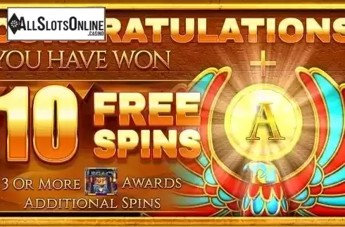 Free spins intro screen. Legacy of Ra Megaways from Blueprint