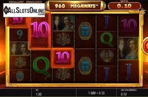 Free spins screen 1. Legacy of Ra Megaways from Blueprint