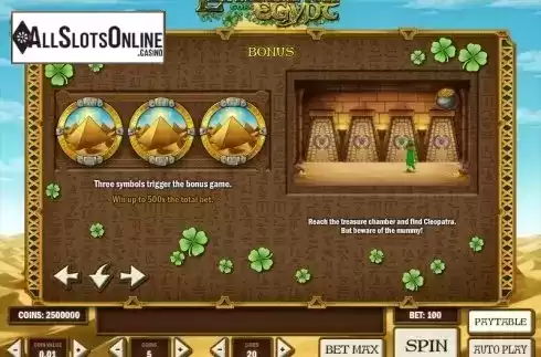 Paytable 2. Leprechaun goes Egypt from Play'n Go