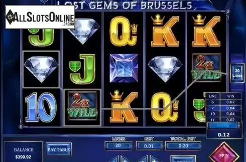 Win Screen . Lost Gems of Brussels from Pragmatic Play