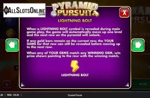 Lightning bolt features screen