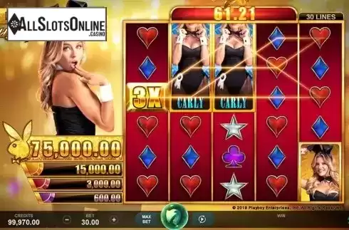 Multiplier win screen. Playboy Gold Jackpots from Triple Edge Studios