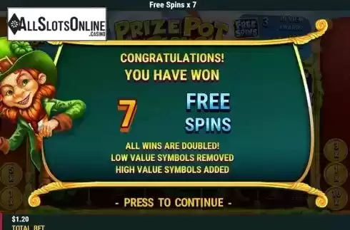 Free Spins screen 2