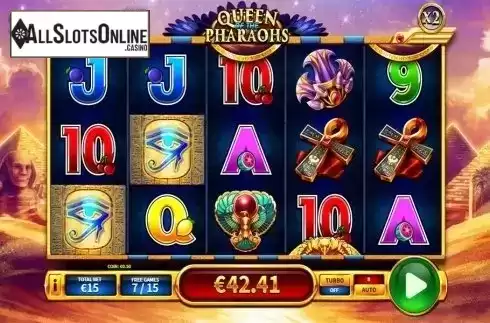 Free spins screen. Queen of the Pharaohs from Skywind Group