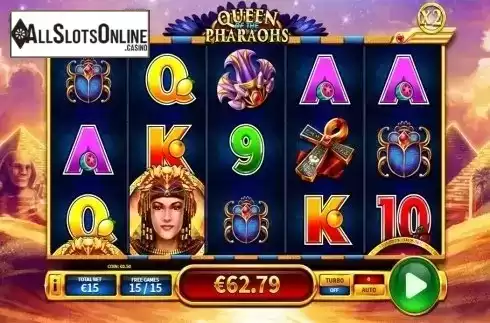 Free spins screen 2. Queen of the Pharaohs from Skywind Group