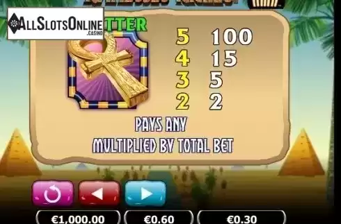 Paytable 3. Ramesses Riches Mini from NextGen