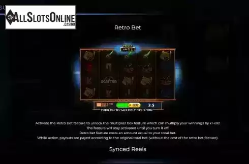 Retro bet feature screen