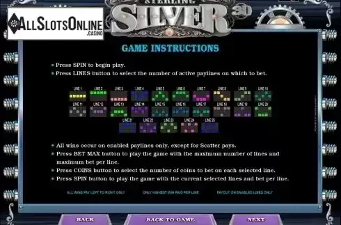 Screen5. Sterling Silver 3D/2D from Microgaming