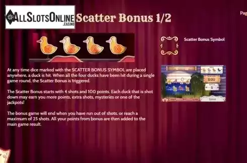 Scatter bonus screen 1