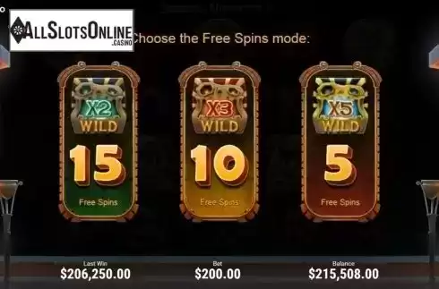 Choose the Free Spins mode. Secret Of Nefertiti 2 from Booongo