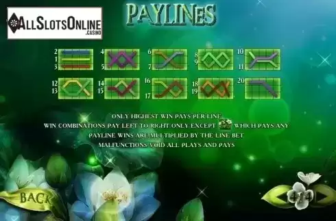 Paytable 4. Secrets of the Amazon from Playtech