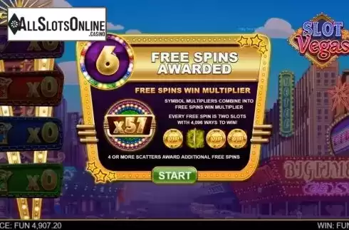 Free Spins. Slot Vegas Megaquads from Big Time Gaming