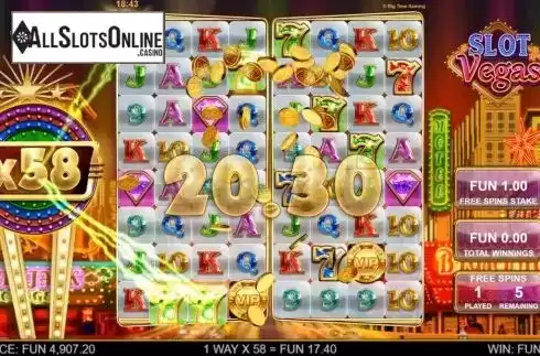 Win Screen . Slot Vegas Megaquads from Big Time Gaming