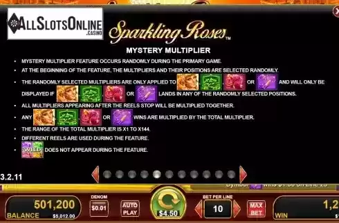 Mystery multiplier screen