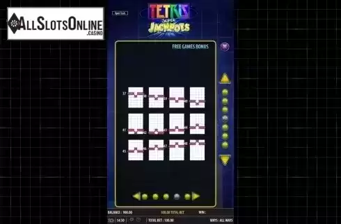 Paytable 8. Tetris Super Jackpots from Bally