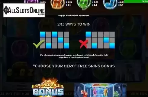 Ways to win screen