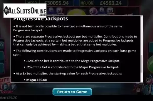 Jackpots Screen