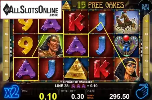 Win screen 1. The Power Of Ramesses from Casino Technology