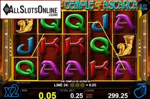 Win screen 1. The Temple Of Astarta from Casino Technology