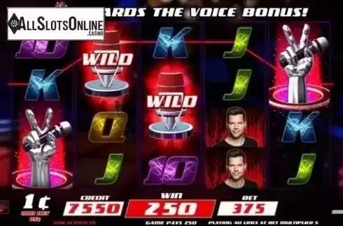 Wild Win screen. The Voice Video Slots from IGT
