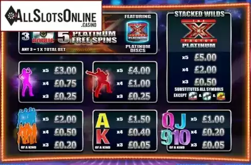 Screen2. The X Factor Platinum from Ash Gaming