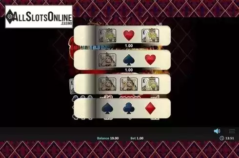 Game Screen. Triple Kings Pull Tab from Realistic