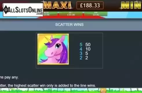 Scatter Wins. Unicorn Bliss Jackpot from Eyecon