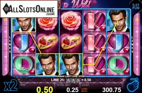 Win screen 2. Urban Lady Love Story from Casino Technology