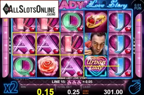 Win screen 3. Urban Lady Love Story from Casino Technology