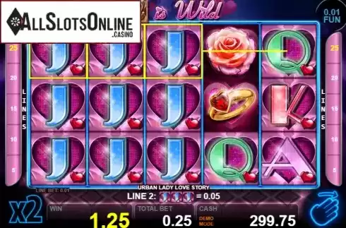 Win screen 1. Urban Lady Love Story from Casino Technology