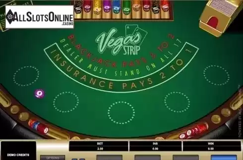 Game Screen 1. Vegas Strip Blackjack (Microgaming) from Microgaming