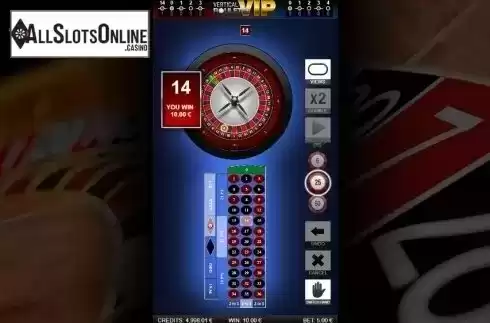 Win Screen. Vertical Roulette VIP from GAMING1