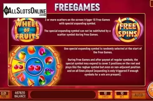 Free games feature screen