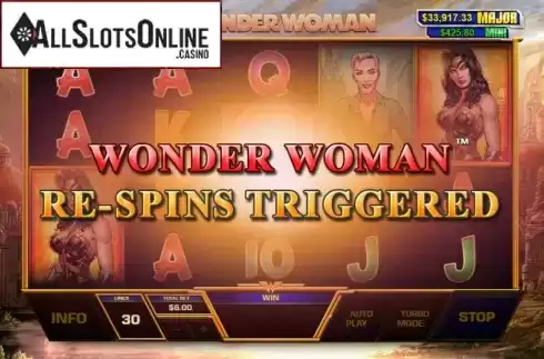 Respins Triggered. Wonder Woman (Playtech) from Playtech