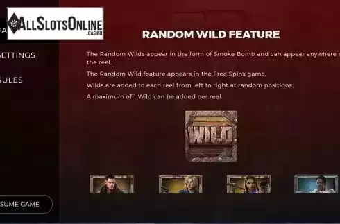 Random Wild feature screen