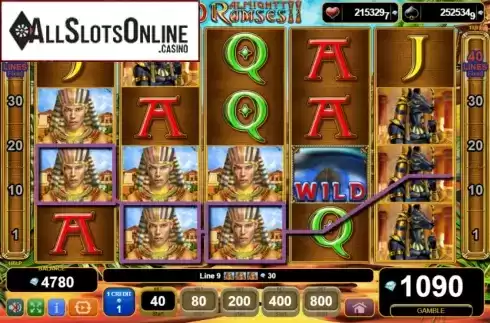 Win Screen. 40 Almighty Ramses II from EGT
