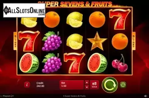 Reel Screen. 5 Super Sevens & Fruits from Playson