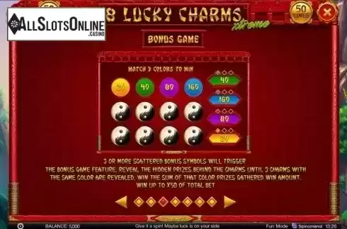 Paytable 3. 8 Lucky Charms Xtreme from Spinomenal