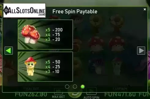 Free Spin Paytable screen 3