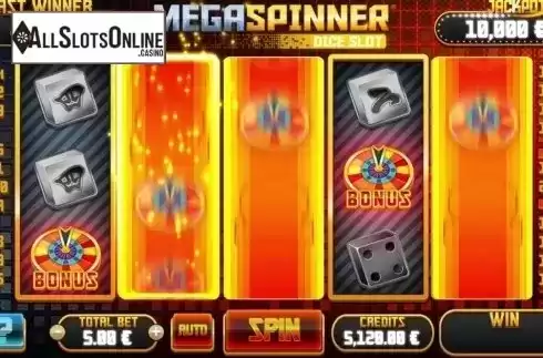 Respin screen. Mega Spinner Dice Slot from GAMING1